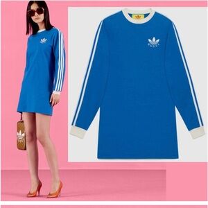 Gucci x Adidas Dress ,made in Italy, luxury brand,Trefoil Logo, Gucci collab